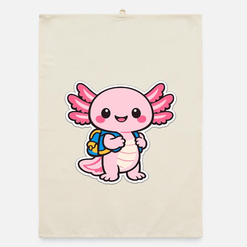 Cuddly axolotl Organic dish towel