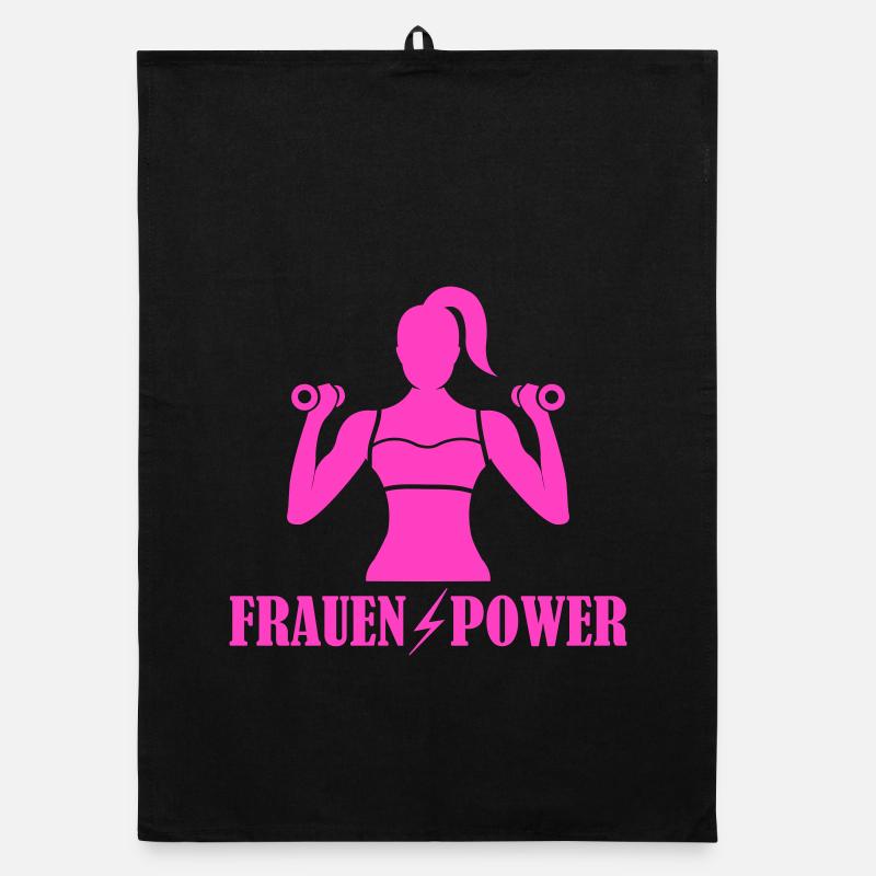Frauenpower Krafttraining Organic Geschirrtuch