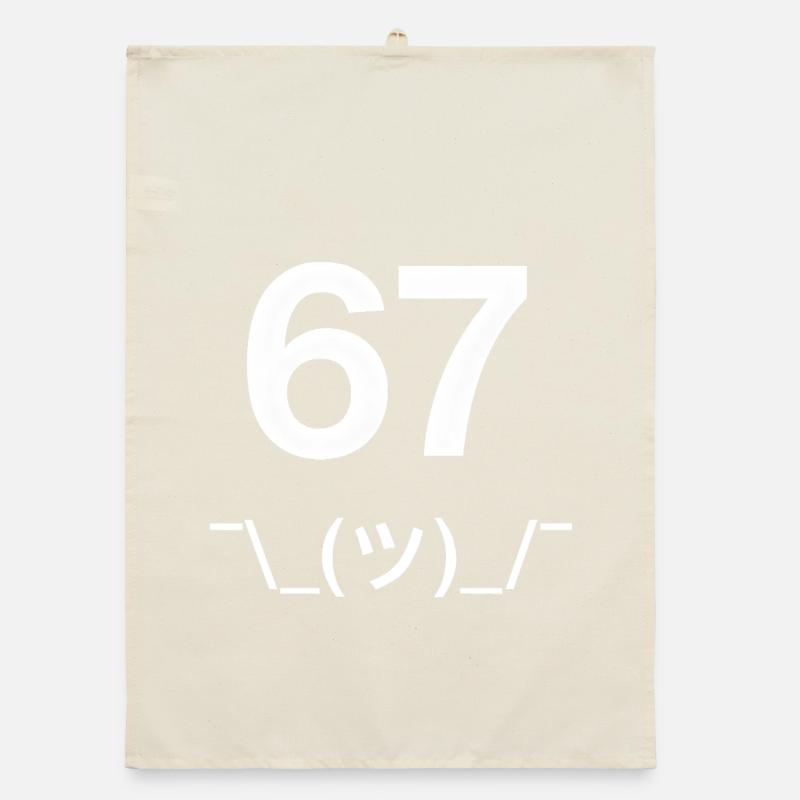 Six Seven 67 Idée d’humour de mème drôle Torchon bio