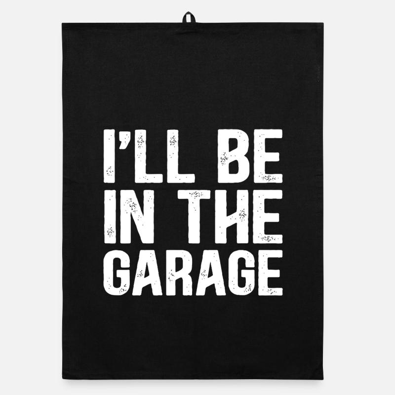ICH BIN IN DER GARAGE Organic Geschirrtuch