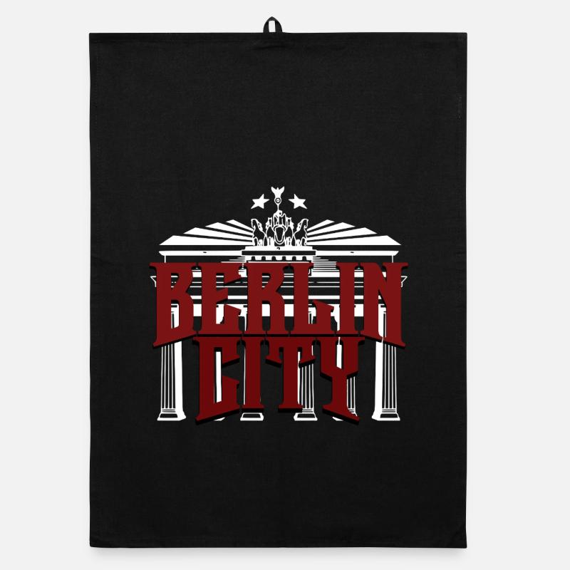 Berlin City Schriftzug mit Brandenburger tor Organic Geschirrtuch