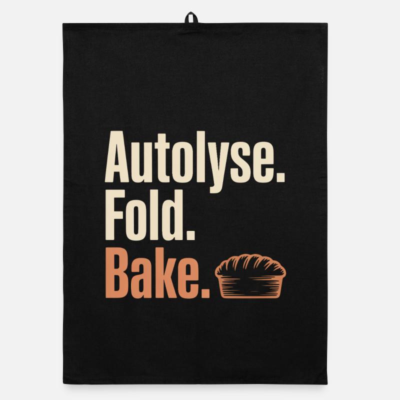 Autolyse Fold Bake Pie Typography Organic dish towel