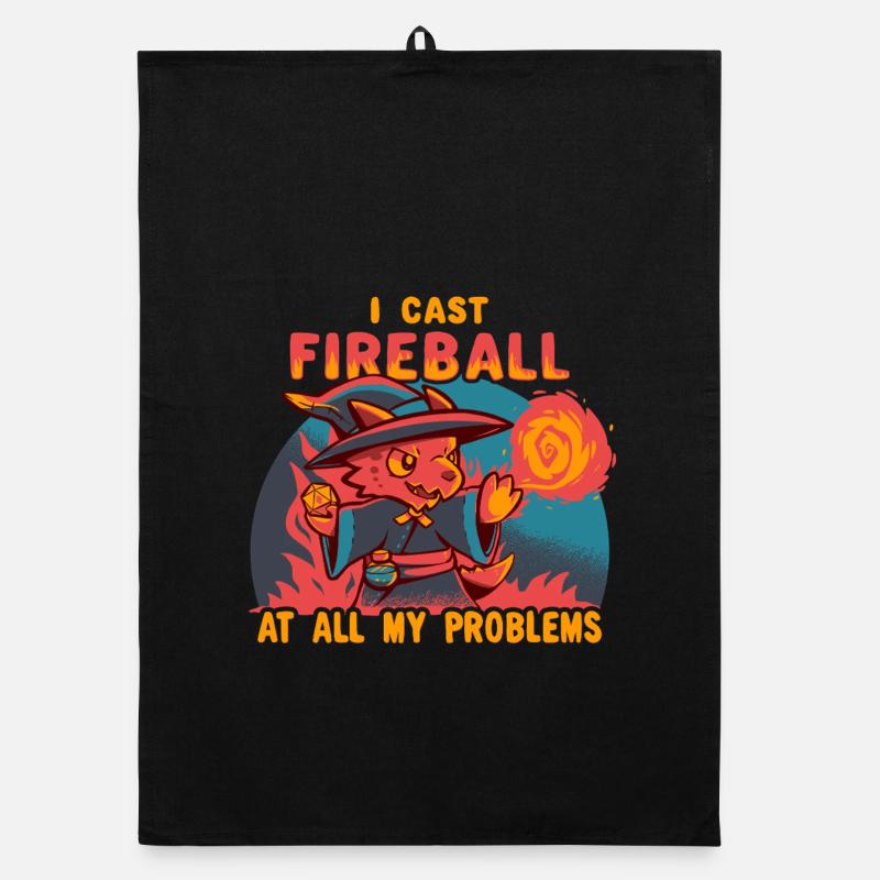 I Cast Fireball at all my problems Organic dish towel