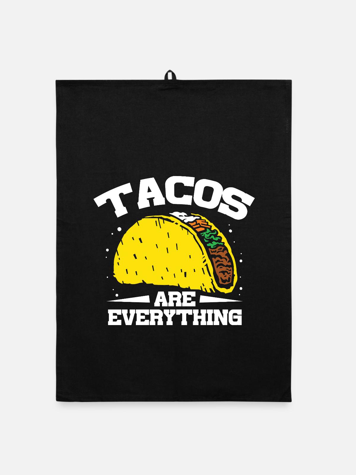 tacos are everything - Organic Geschirrtuch - Schwarz - Vorne