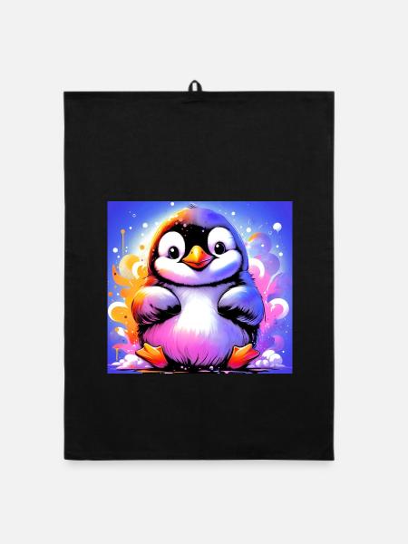 pingouin - Torchon bio - noir - Devant