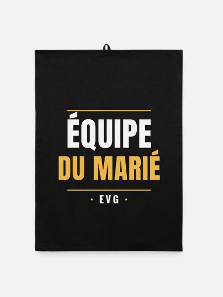 Équipe du Marié EVG Or Enterrement Vie Garçon - Organic Geschirrtuch - Schwarz - Vorne