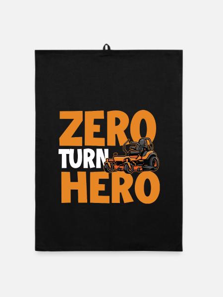Zero Turn Hero – Zero Turn Rasenmäher Rasenmäh-Papa - Organic Geschirrtuch - Schwarz - Vorne