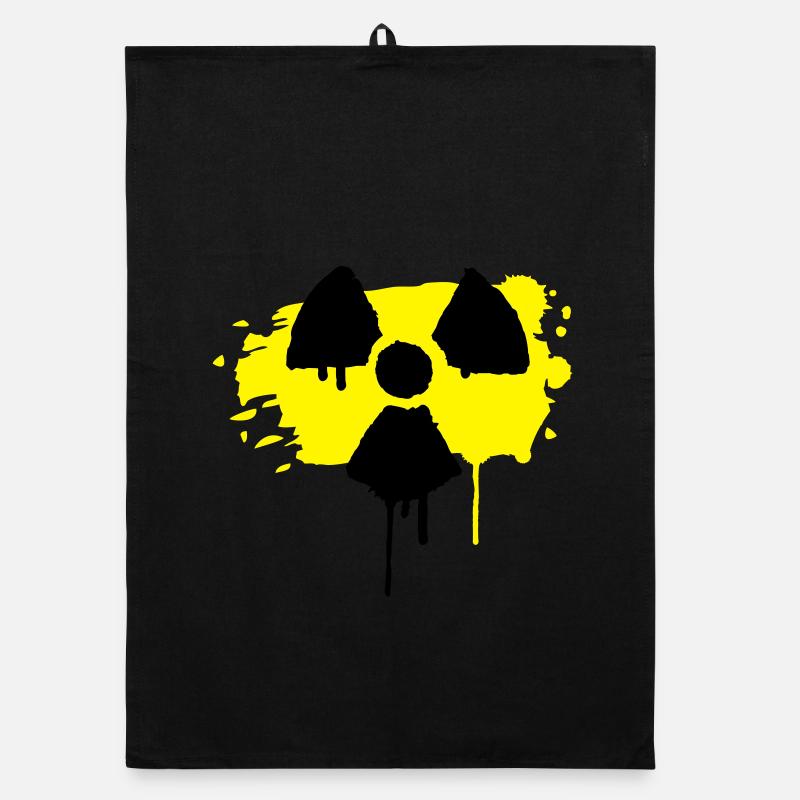 radio active sign as graffiti Organic dish towel