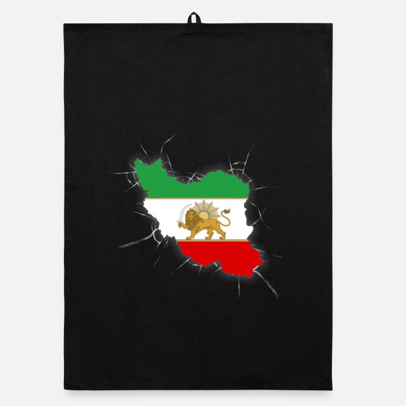Iran Flagge Löwe und Sonne - شیر خورشید Organic Geschirrtuch