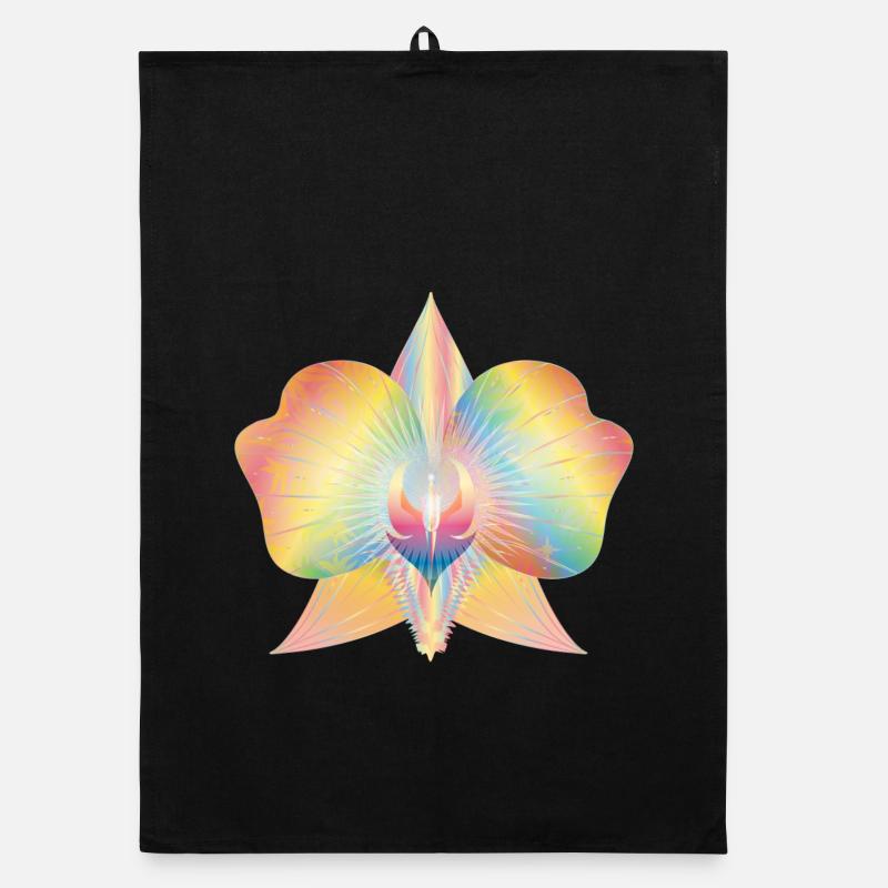 colorés abstraites orchidées fleurs Torchon bio