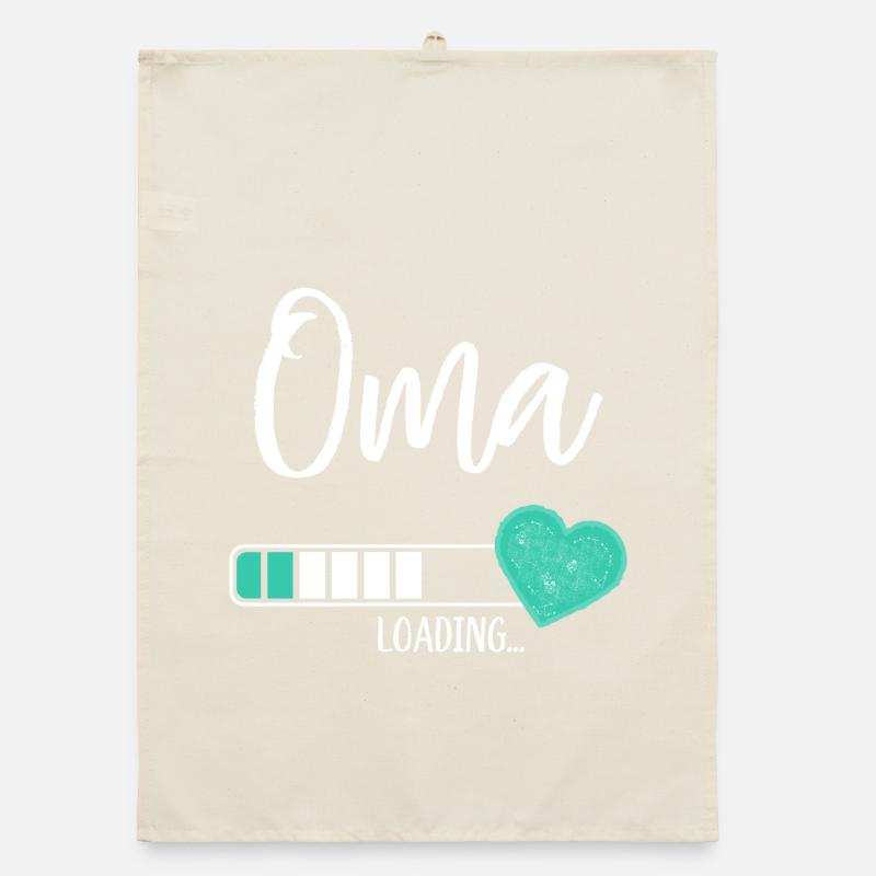 Oma Loading Herz Enkel Junge Werdende Großmutter Organic Geschirrtuch