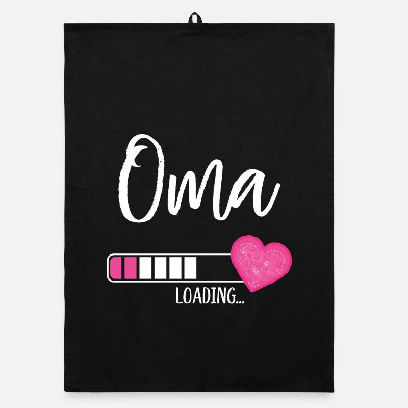 Oma Loading Herz Enkelin Mädchen Werdende Oma Organic Geschirrtuch