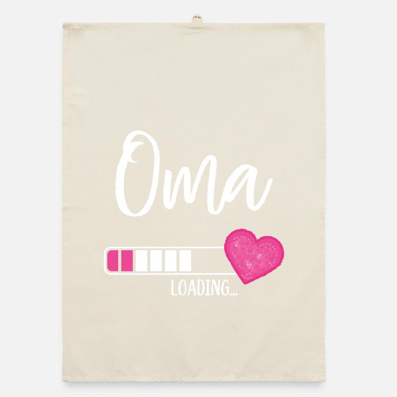 Oma Loading Herz Enkelin Mädchen Werdende Oma Organic Geschirrtuch