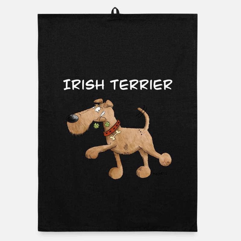 Drolliger Irish Terrier Hund I Hunderasse Organic Geschirrtuch