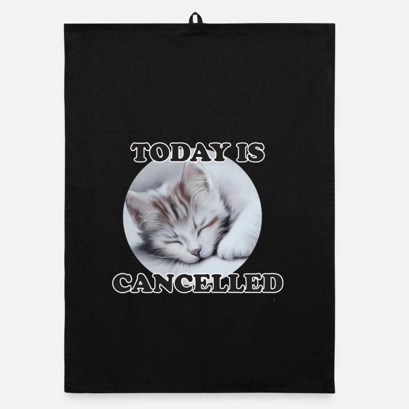 sleeping cat - Organic Geschirrtuch - Schwarz