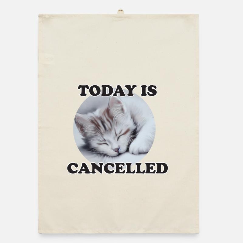 sleeping cat Organic dish towel