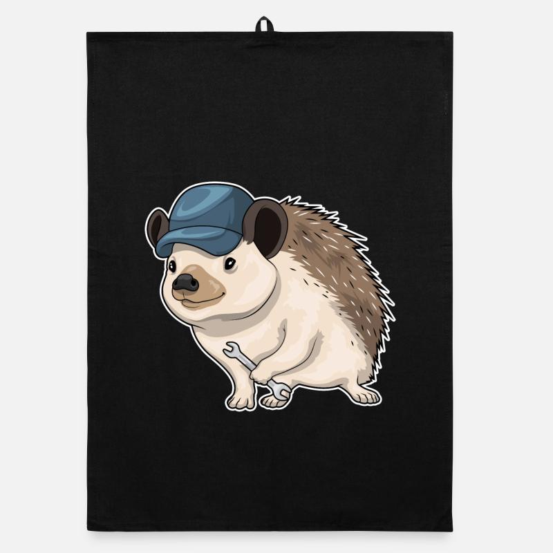 Hedgehog Mechanic Wrench Workshop Organic dish towel