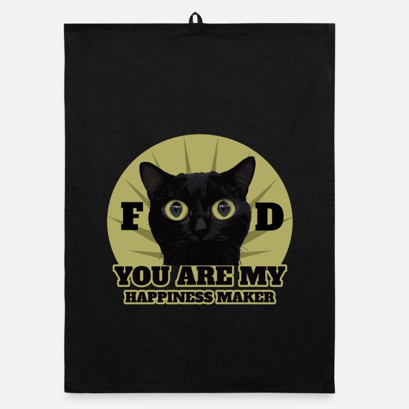 Cute Black Cat Organic dish towel