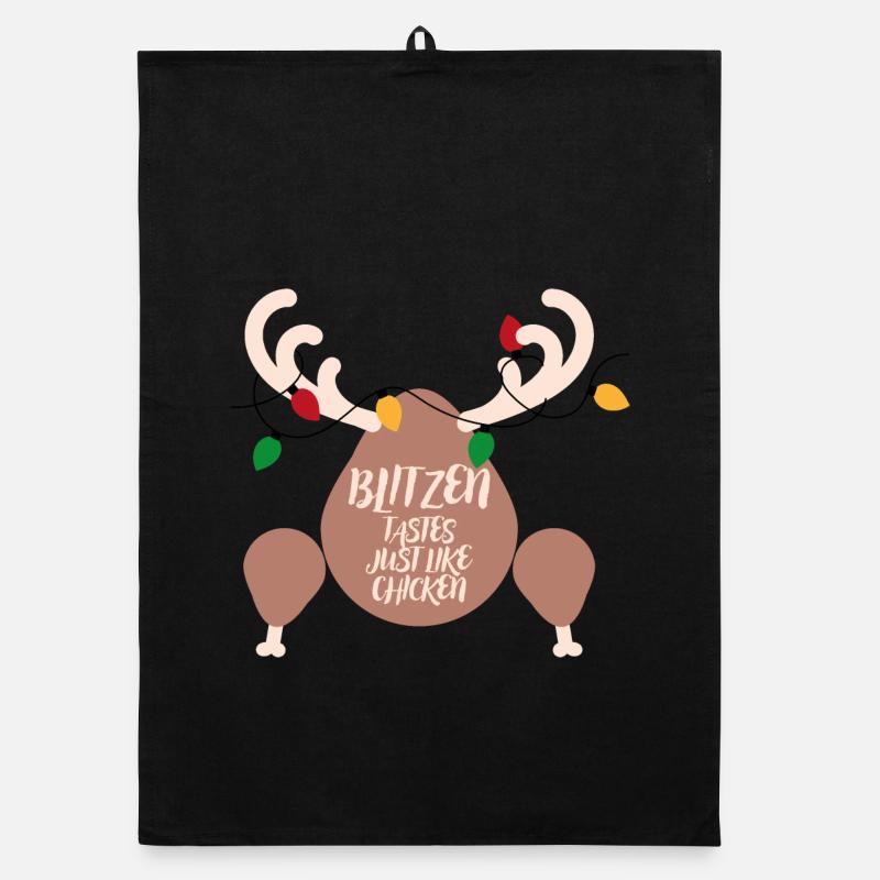 Cuisse décorée: goût poulet - Torchon bio - noir