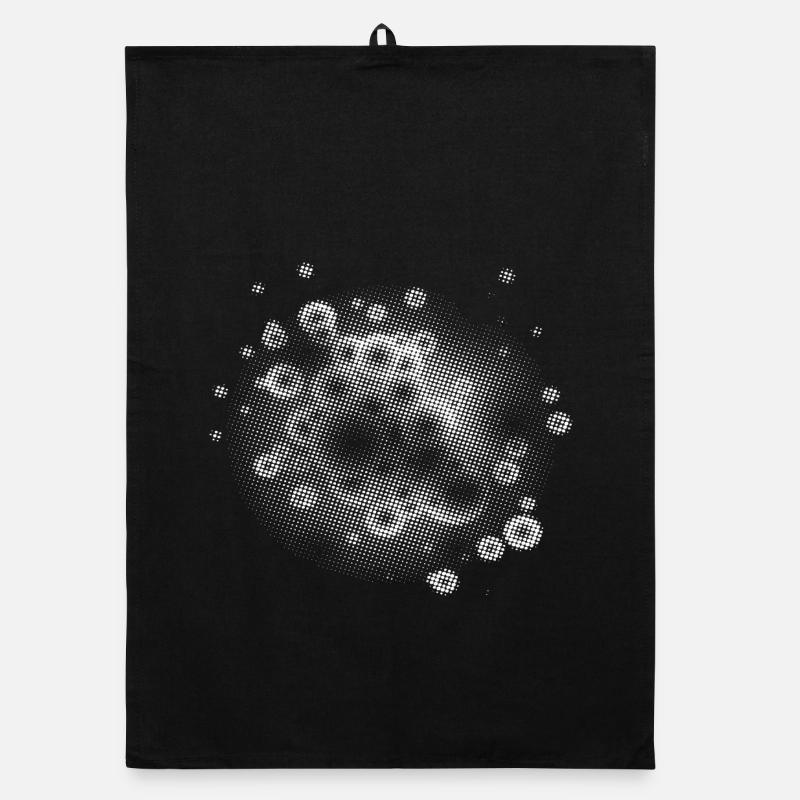 Pixelwolke weiss | flash | rasterize | trendy Organic Geschirrtuch