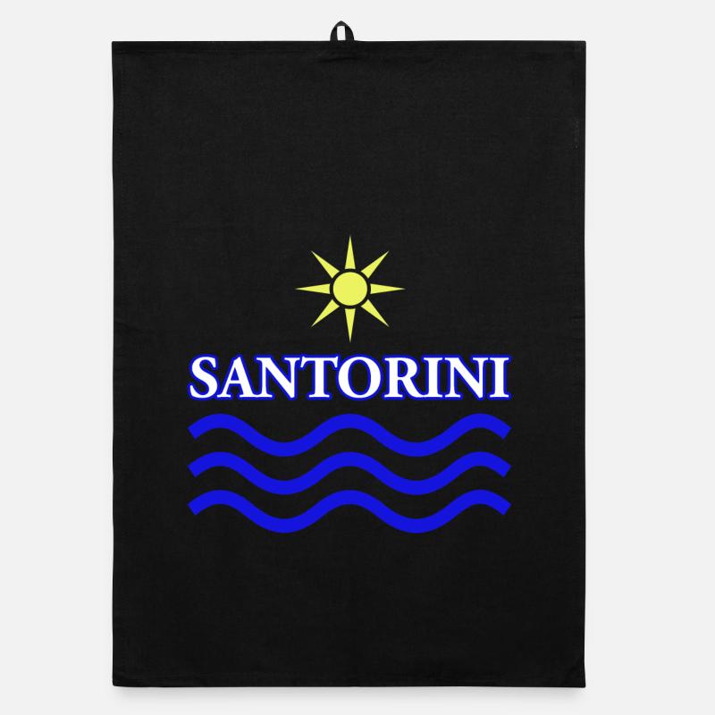 Soleil et vagues Conception côtière Torchon bio