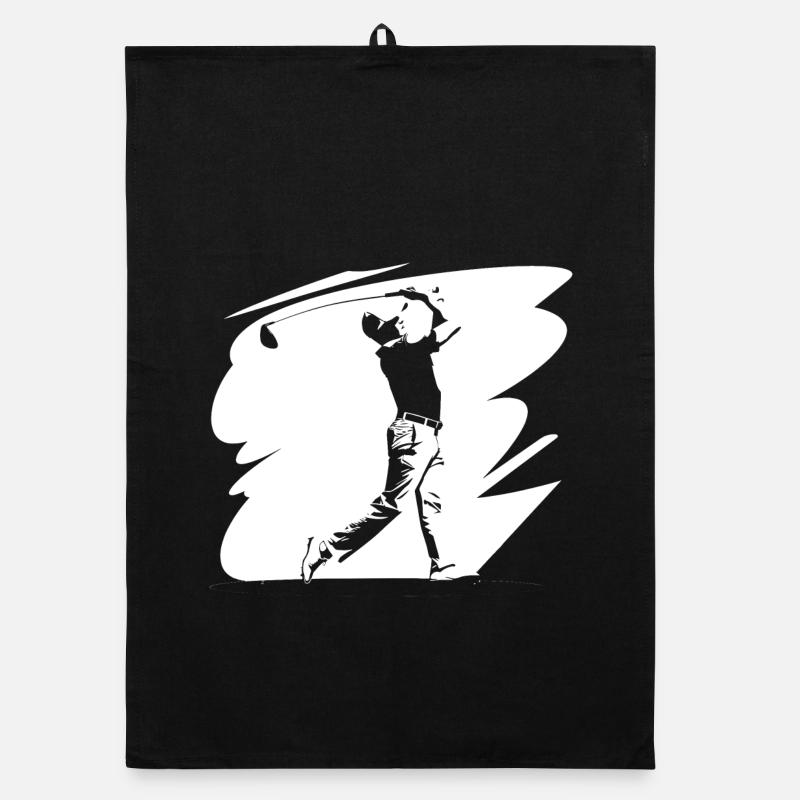 Golfer Sketch Organic dish towel