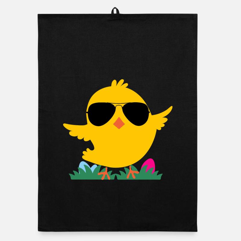 Chick with sunglasses Organic dish towel