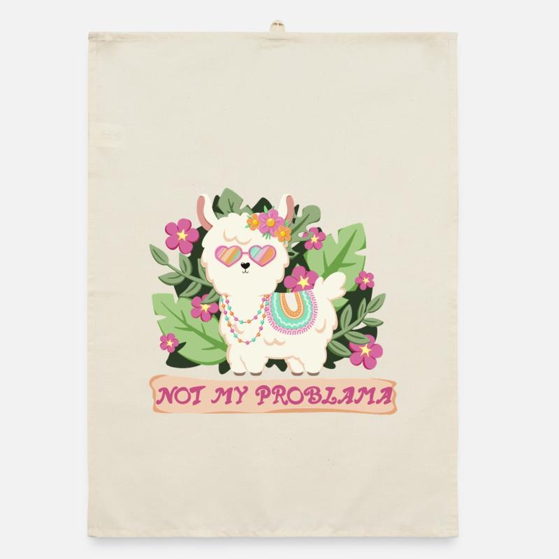 Summer Llama Alpaca - Not my problem Organic dish towel