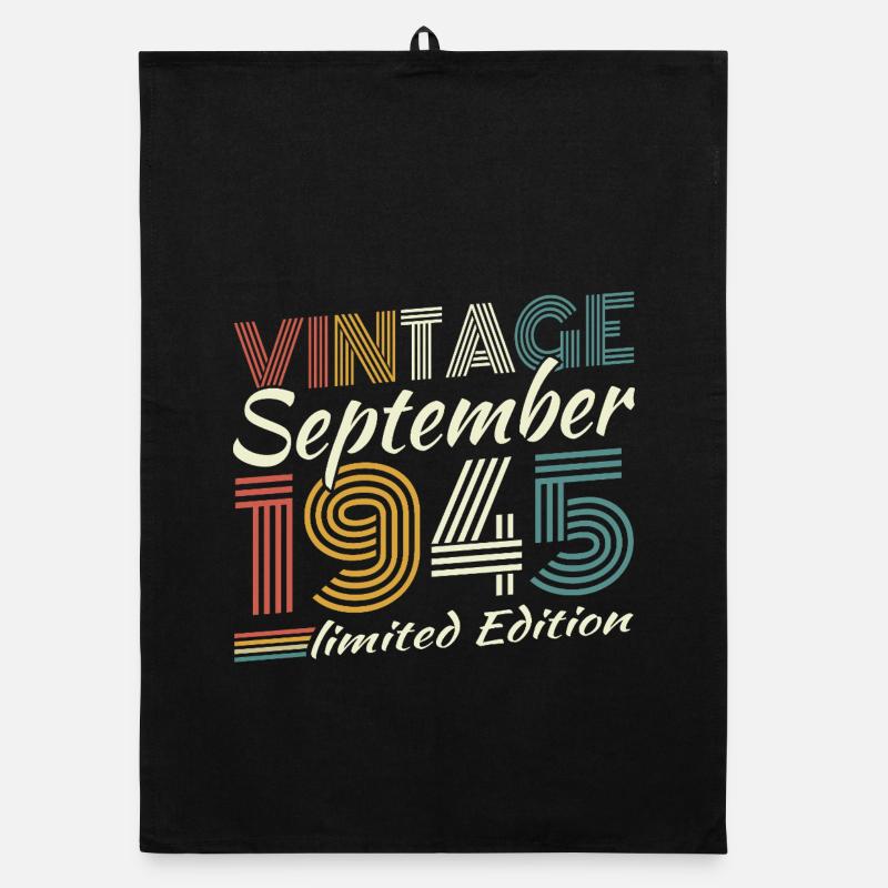 September 1945 Retro Vintage Geburtstagsgeschenk Organic Geschirrtuch