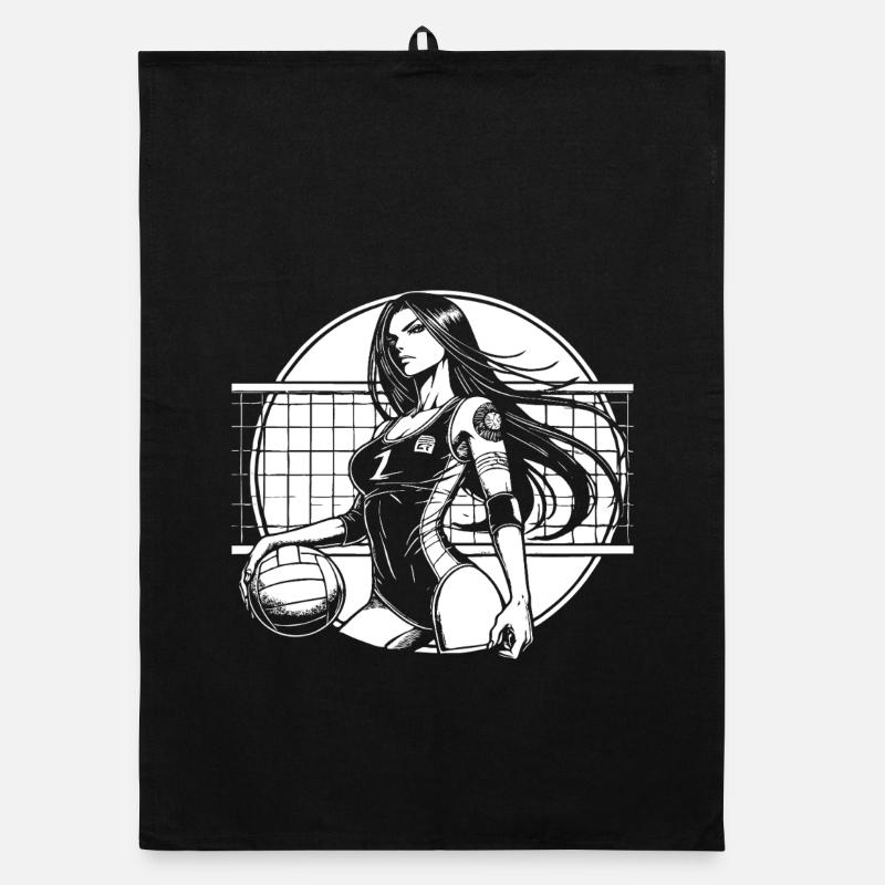 Conception de volley-ball – Œuvres d’art japonaises Torchon bio