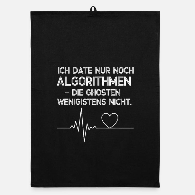 Algorithmus Dating Herzbeat - Organic Geschirrtuch - Schwarz