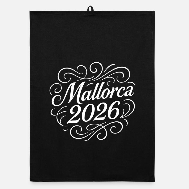 Mallorca 2026 - Organic Geschirrtuch - Schwarz