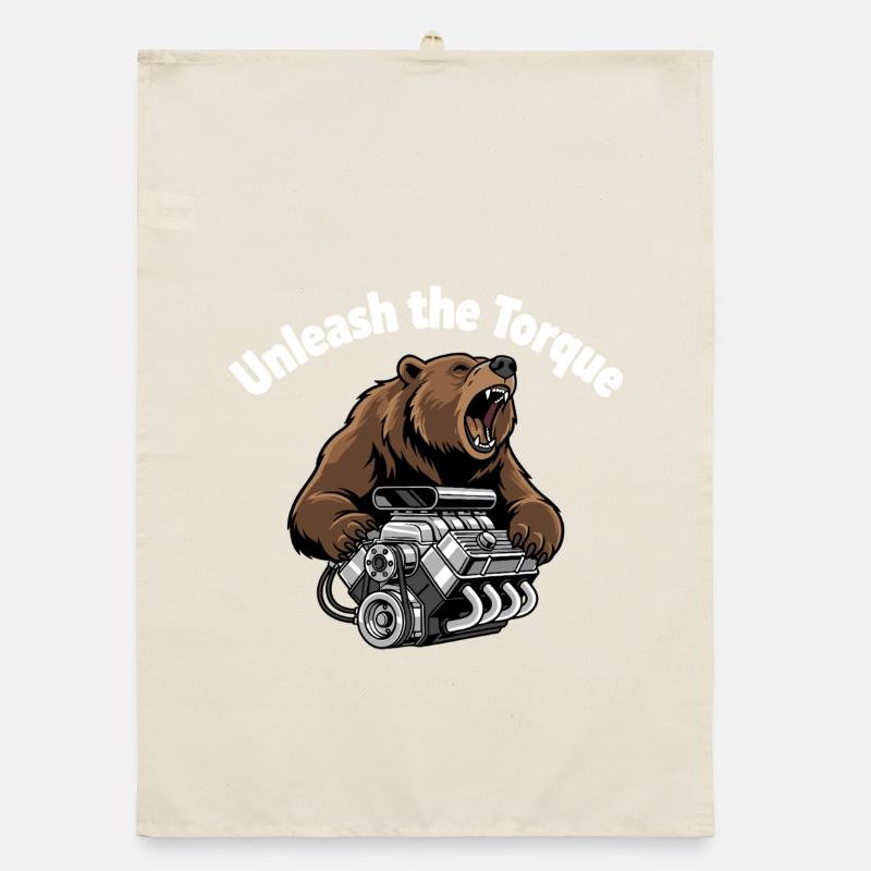 Bear Torque: Bear powers V8 Organic dish towel