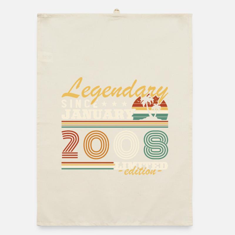 January 2008 Vintage Retro Birthday Gift Organic dish towel