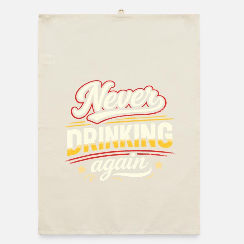 Never drink again – retro style Organic dish towel