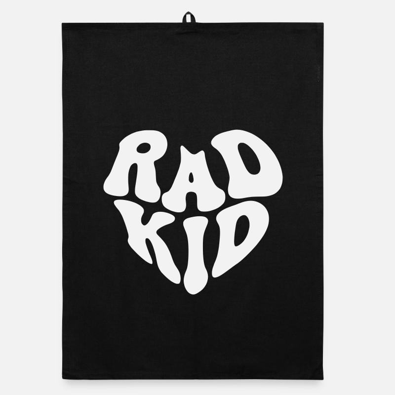 Rad Kid – Retro Heart Quote (Custom Color) Organic Geschirrtuch