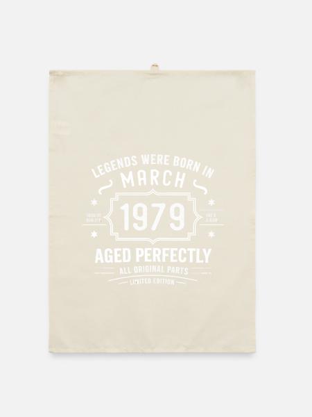 Legendär seit 47. März 1979 Geburtstag März 1979 - Organic Geschirrtuch - Natur - Vorne