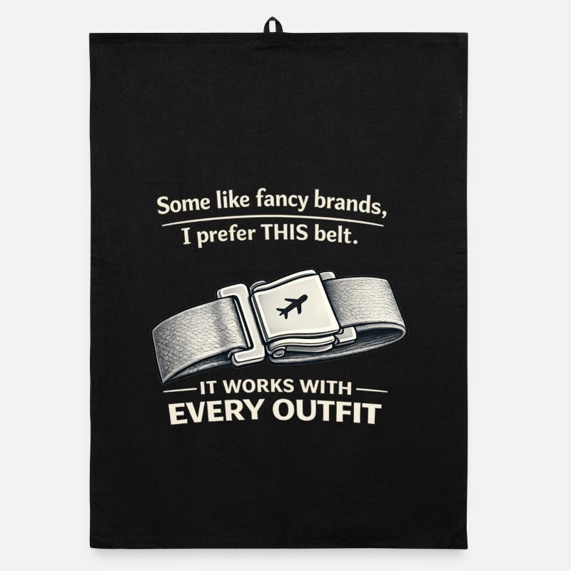 THIS Belt Spruch: Sitzgurt Flugzeug Organic dish towel
