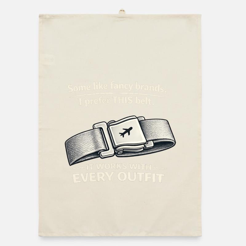 THIS Belt Spruch: Sitzgurt Flugzeug Organic Geschirrtuch