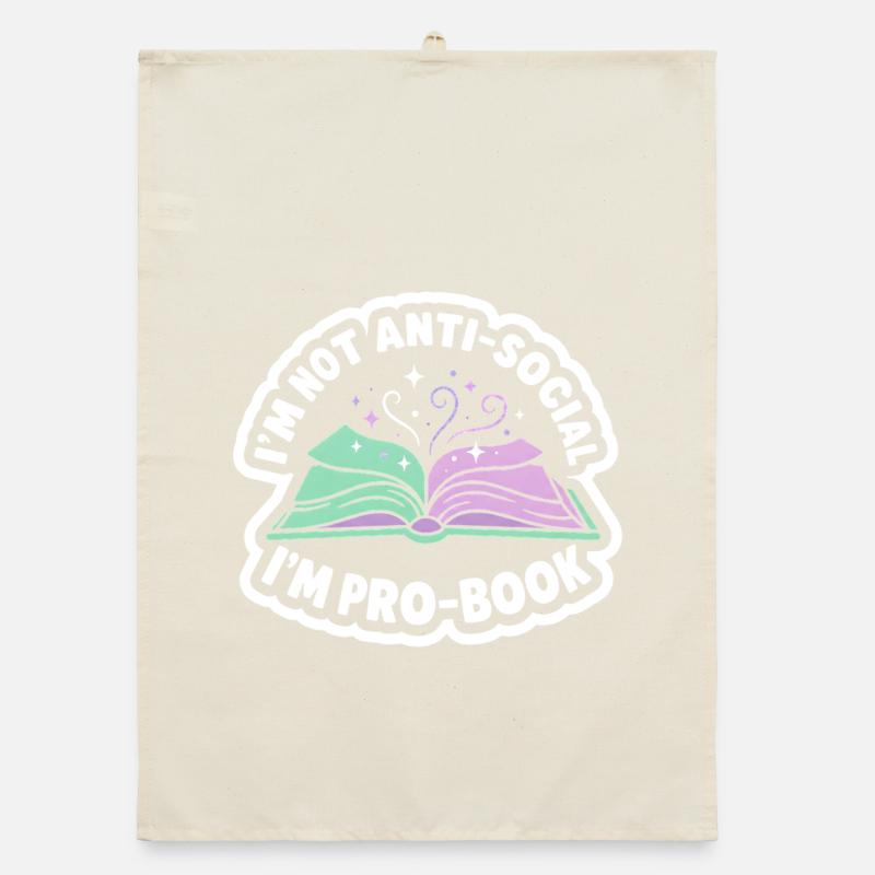 Bookish Saying - Sweet Reader Gift Organic dish towel