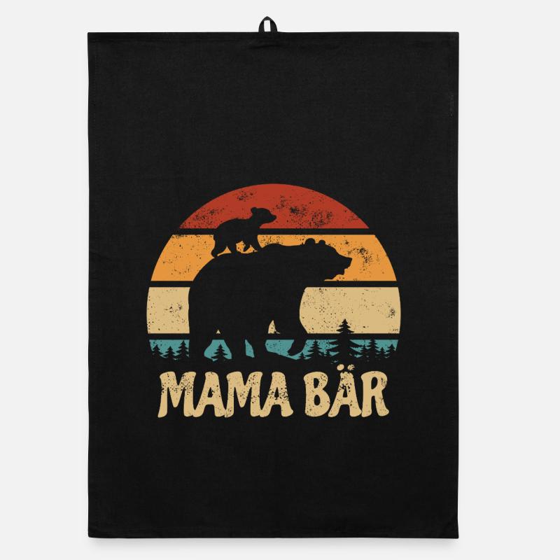 Mama Bear - Mother's Day - Vintage Gift Organic dish towel