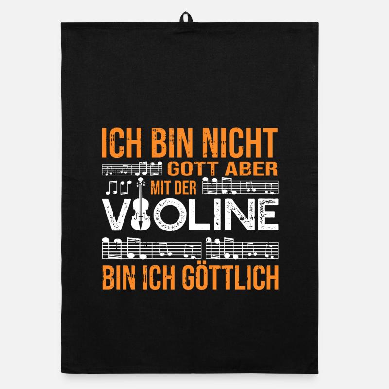 Mit der Violine bin ich göttlich Spruch Organic Geschirrtuch