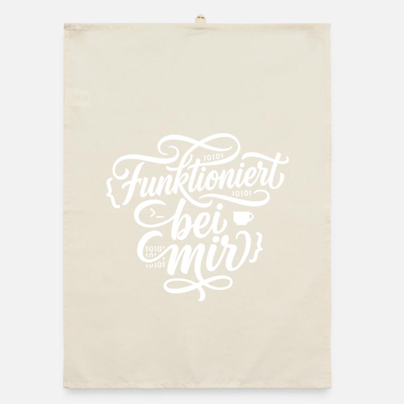 Funktioniert bei mir Programmierer Spruch Organic Geschirrtuch