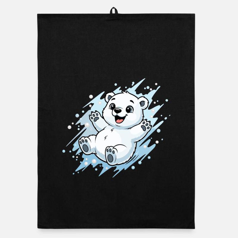 Joyeuse éclaboussure d’ours polaire Torchon bio