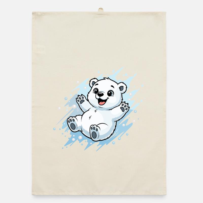Joyeuse éclaboussure d’ours polaire Torchon bio