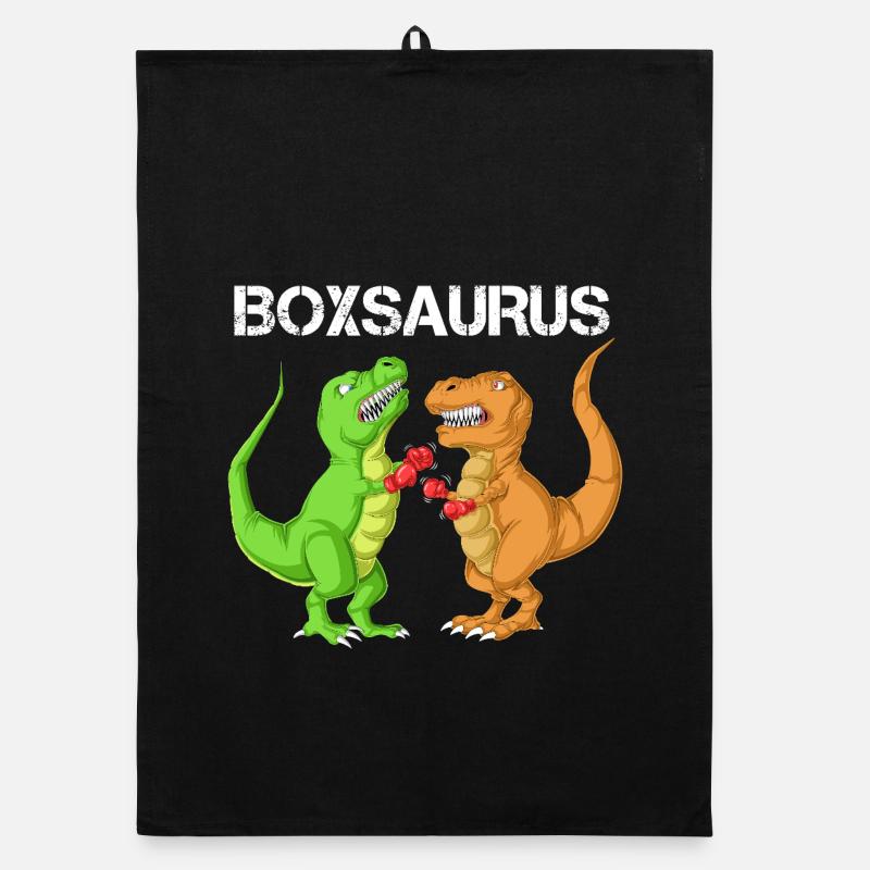 Boxe Saurus Dinosaure Drôle de T-Rex Combattant de gym Torchon bio