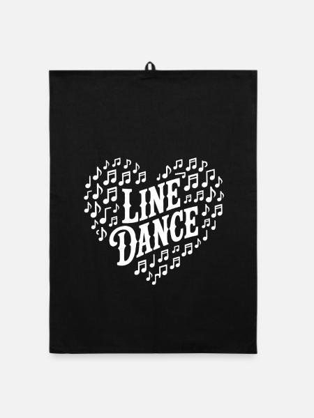 Conception de cœurs de danse en ligne - Torchon bio - noir - Devant