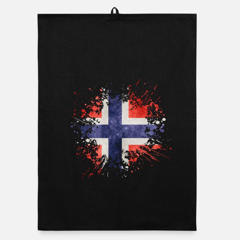 Drapeau de la Norvège Splash Norway Design Torchon bio