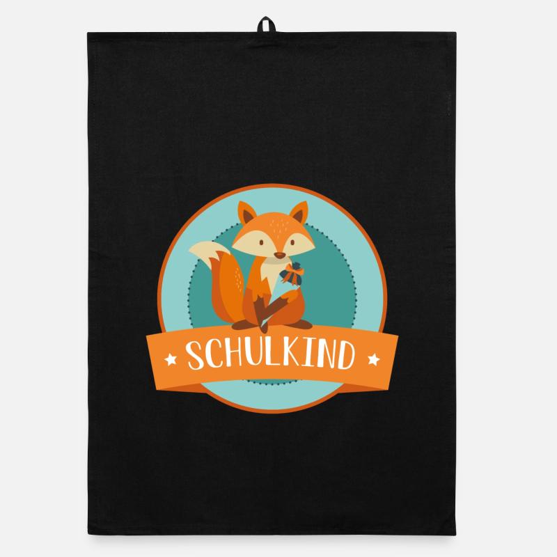 Schulkind - schlauer Fuchs - Schulbeginn Organic Geschirrtuch