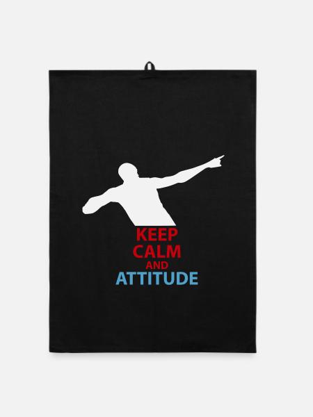 Calm and Attitude Silhouette - Organic dish towel - black - Front